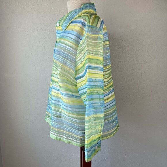 Elementz Sheer Button Down Top Size XL EUC - Picture 3 of 5